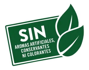 Sin aromas artificiales, conservantes ni colorantes 